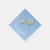 70歳の誕生日の青い気球 スタンダードカクテルナプキン (角)