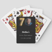 70歳の誕生日の黒い金ゴールド写真 トランプ (裏面)