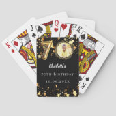 70歳の誕生日の黒い金ゴールド星写真 トランプ (裏面)