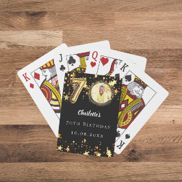 70歳の誕生日の黒い金ゴールド星写真 トランプ