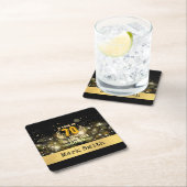 70歳の誕生日は私を70年もかけて見た スクエアペーパーコースター (インサイチュ)