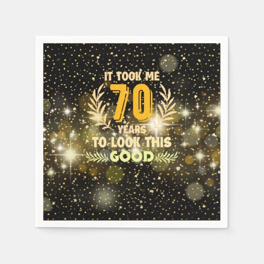 70歳の誕生日は私を70年もかけて見た スタンダードカクテルナプキン (正面)