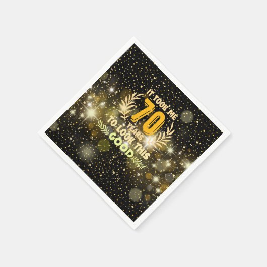 70歳の誕生日は私を70年もかけて見た スタンダードカクテルナプキン (角)
