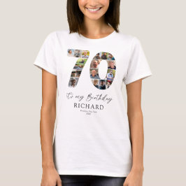 70歳の誕生日をお祝いするオリジナルフォトTシャツ Tシャツ