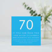 70歳の誕生日をお祝いするビッグナンバー70目の検査の招待状 招待状 (スタンド正面)