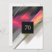 70歳の誕生日をお祝いする抽象的な絵画 招待状 (正面)