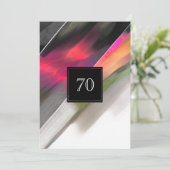 70歳の誕生日をお祝いする抽象的な絵画 招待状 (スタンド正面)