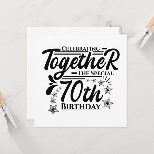 70歳の誕生日をお祝いする 招待状 (正面/裏面インサイチュ)