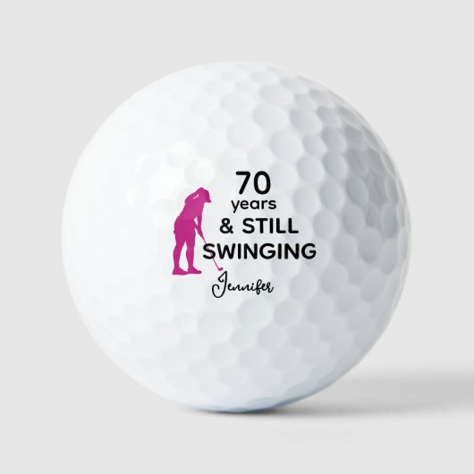 70歳の誕生日を迎える女性ゴルファーに贈る面白いプレゼント ゴルフボール (正面)
