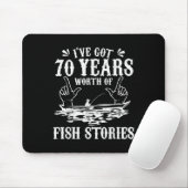 70歳の誕生日を迎える釣り人Tシャツ 釣り好きの彼に マウスパッド (マウス)