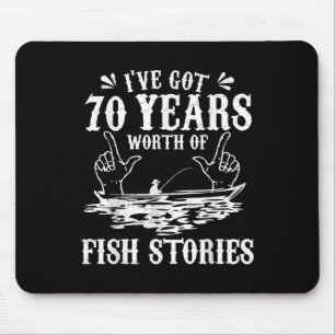 70歳の誕生日を迎える釣り人Tシャツ 釣り好きの彼に マウスパッド