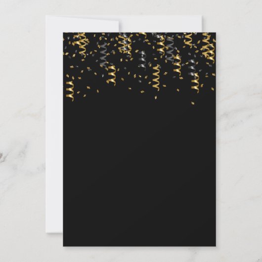 70歳の誕生日を迎える黒い金ゴールドヒョウ 招待状 (裏面)