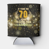 70歳の誕生日を金と黒でお祝い 缶クーラー (正面)