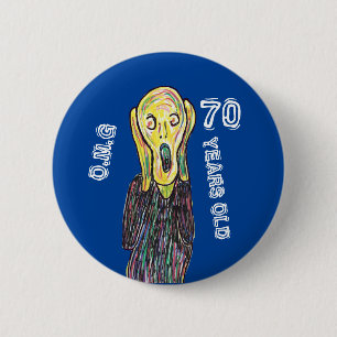 70歳の誕生日アーティスト画家70年 缶バッジ