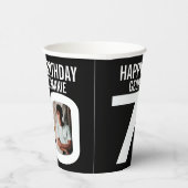 70歳の誕生日カスタムの2枚の写真白黒 紙コップ (右)