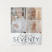 70歳の誕生日カスタムフォトコラージュ タペストリー (正面)