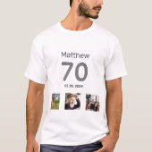 70歳の誕生日カスタム写真の男 Tシャツ (正面)