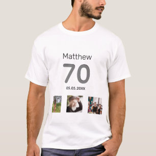 70歳の誕生日カスタム写真の男 Tシャツ