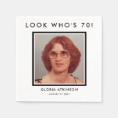 70歳の誕生日カスタム写真ナプキン スタンダードカクテルナプキン (正面)