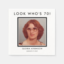 70歳の誕生日カスタム写真ナプキン