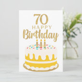 70歳の誕生日カード 招待状 (スタンド正面)