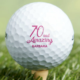 70歳の誕生日ギフト ゴルフボール 70歳おめでとう ピンク