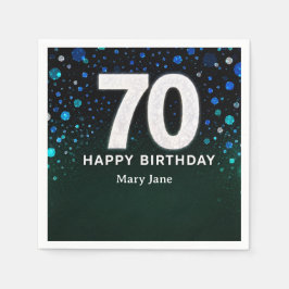 70歳の誕生日グリーントーン スタンダードカクテルナプキン