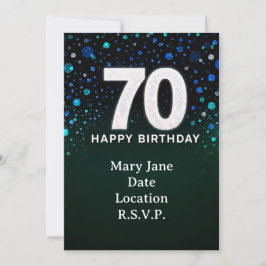 70歳の誕生日グリーントーン 招待状