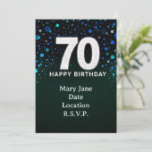 70歳の誕生日グリーントーン 招待状 (スタンド正面)