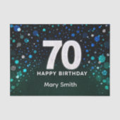 70歳の誕生日グリーントーン 薄葉紙 (正面)