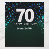 70歳の誕生日グリーン調 ワインラベル (シングルラベル)