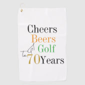 70歳の誕生日ゴルフ Cheers and Beers ゴルフタオル (正面)