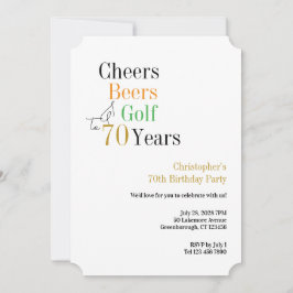 70歳の誕生日ゴルフ Cheers Beers ミニマルパーティー 招待状