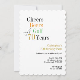 70歳の誕生日ゴルフ Cheers Beers ミニマルパーティー 招待状