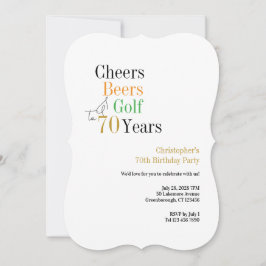 70歳の誕生日ゴルフ Cheers Beers ミニマルパーティー 招待状