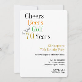 70歳の誕生日ゴルフ Cheers Beers ミニマルパーティー 招待状