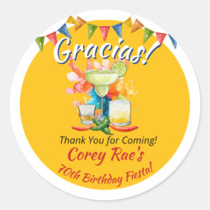70歳の誕生日サンクスフィエスタ "Gracias" カスタム ラウンドシール