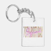 70歳の誕生日スクワッド引用文ことわざ キーホルダー (正面左)