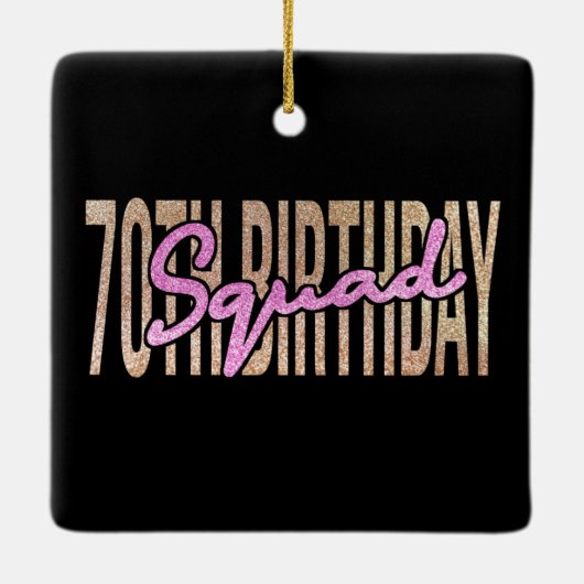 70歳の誕生日スクワッド引用文ことわざ セラミックオーナメント (裏面)