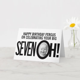 70歳の誕生日セブンOH！フォトモノ白黒 カード