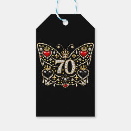 70歳の誕生日ダイヤモンド蝶 ギフトタグ