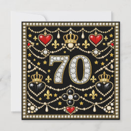 70歳の誕生日チューダー様式のジュエリーの歴史ギフト サンキューカード