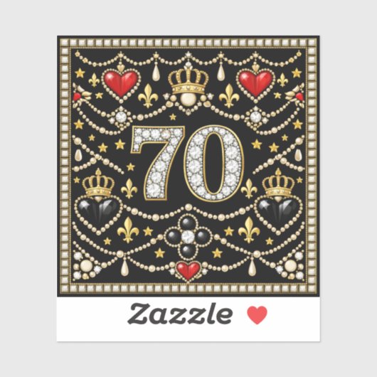 70歳の誕生日チューダー様式のジュエリーの歴史ギフト シール (シート)