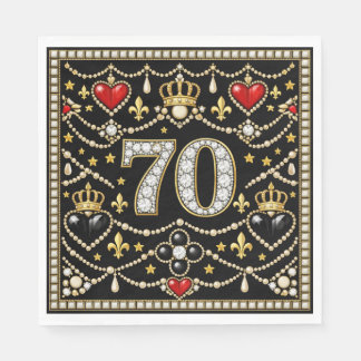 70歳の誕生日チューダー様式のジュエリーの歴史ギフト スタンダードランチョンナプキン