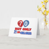 70歳の誕生日デザイン カード (黄色い花)