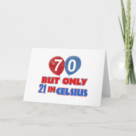 70歳の誕生日デザイン カード (正面)