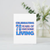 70歳の誕生日デザイン ポストカード (スタンド正面)