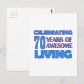 70歳の誕生日デザイン ポストカード (正面/裏面)