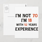 70歳の誕生日デザイン ポストカード (正面/裏面)