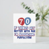 70歳の誕生日デザイン ポストカード (スタンド正面)